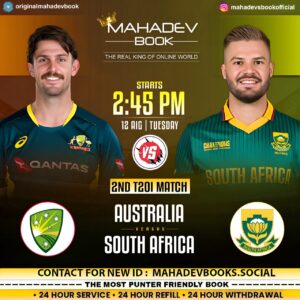 AUS vs SA Mahadev book Match Prediction: Who Will Win the 2nd T20I?